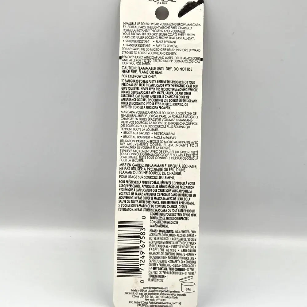 L'Oreal Infallible Brows 24hr Volumizing‎ Mascara #7.0 Blonde